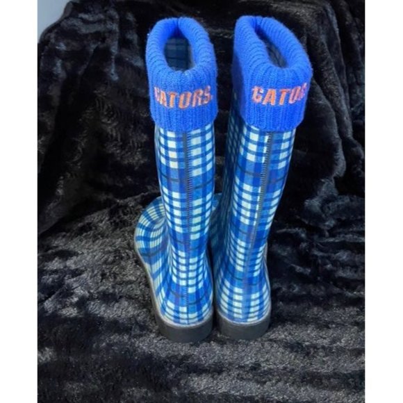 Rain boot rubber gator fashion blue plaid Florida uf - Picture 5 of 10